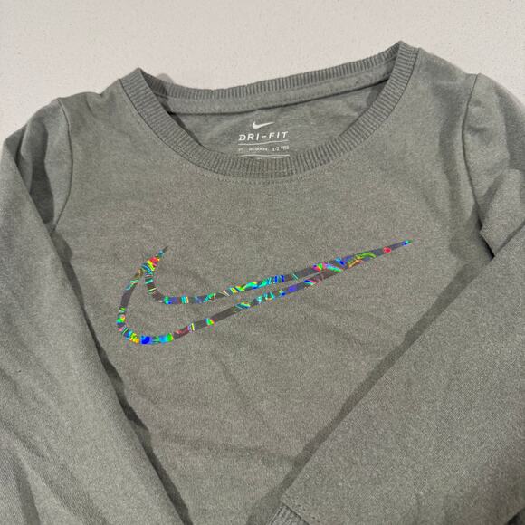Nike Toddler Girl 2T Grey Dri-Fit Pullover - Picture 2 of 5